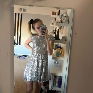 Silver Sequin Dress